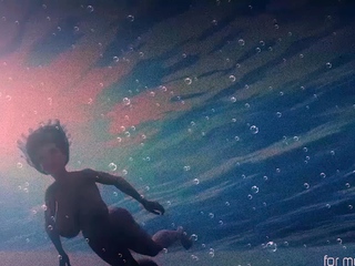 3D Big Tits Babe Fucked By Sea Monsters While Diving Deep